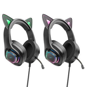 Audífonos luminosos con orejas de gato W107 - HOCO