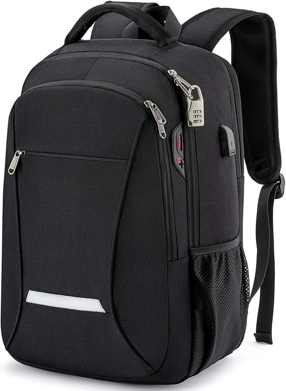 Mochila para hombre, mochila de viaje para portátil con puerto USB de carga