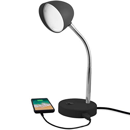  FOCASEY - Lámpara de escritorio con cargador inalámbrico,  lámpara de escritorio LED con puerto de carga USB, lámpara de mesa para el  cuidado de los ojos para oficina en casa, luz