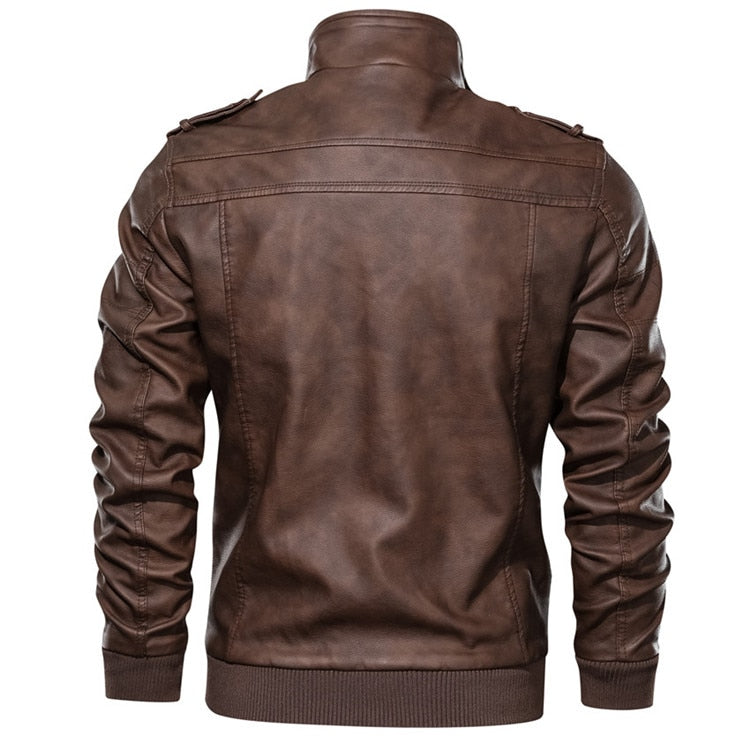 Chaqueta motera de cuero para hombre