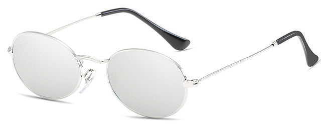 Pequeñas gafas de sol ovaladas con espejo para mujer